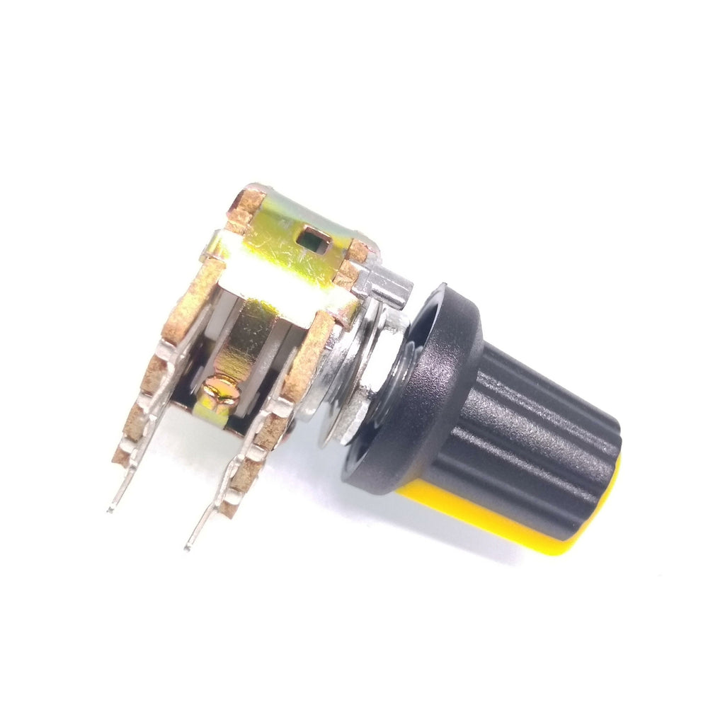 10 Units 5K B5K OHM Linear Taper Rotary Dual Potentiometer POT Yellow Knob
