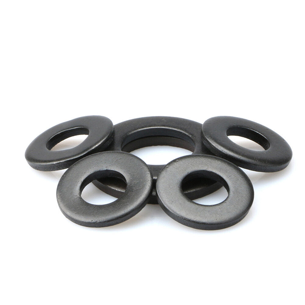 500pcs M2.5 x 5mm x 0.5mm Black Carbon Steel Metric Flat Washers Plain Gasket