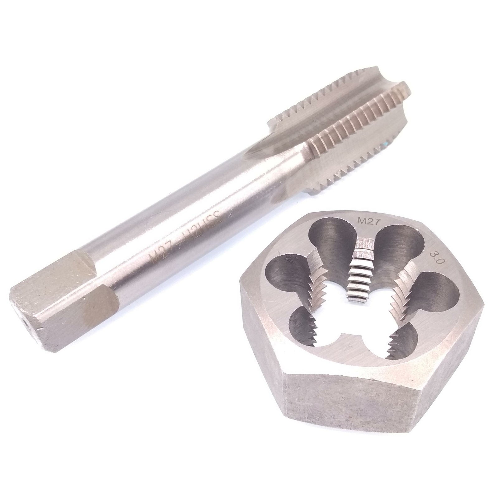 US Stock HSS M27 x 3mm Tap & 27 x 3mm Hexagon Die Metric Thread Right Hand Set