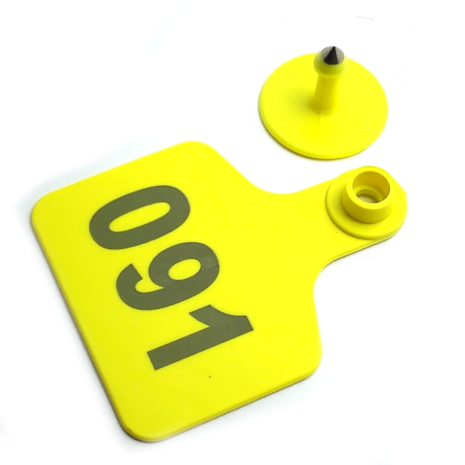 US Stock 100x Yellow 001-100 Number Plastic Livestock Ear Tag 3" x 2.4" For Cow
