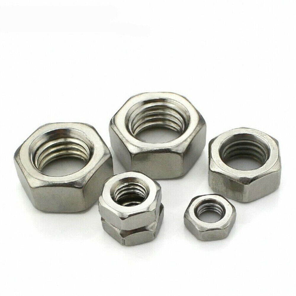 US Stock 1pc Hex Full Nuts Left Hand Reverse Thread M5 Carbon Steel Zinc Plated
