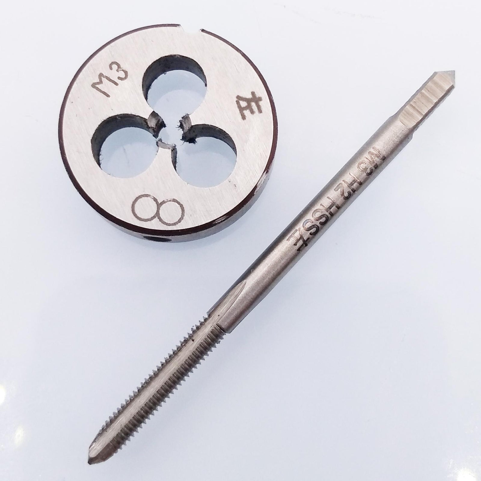 US Stock HSS M3 x 0.5mm Tap & M3 x 0.5mm Die Metric Thread Left Hand