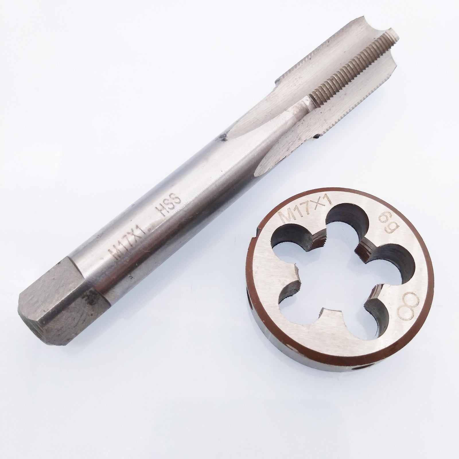 US Stock HSS M17 x 1mm Tap & M17 x 1.0mm Die Metric Thread Right Hand