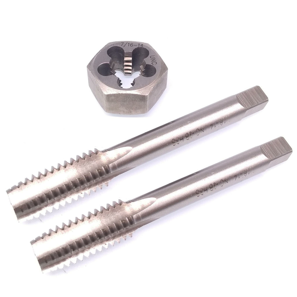 HSS 7/16-14 Taper & Plug Tap & 7/16-14 Hexagon Die Thread Right Hand Set
