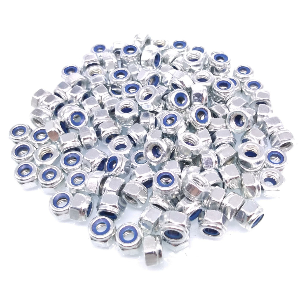 500x M3 x 0.5mm Self-Locking Nylon Insert Hex Nuts Zinc plated Carbon Steel