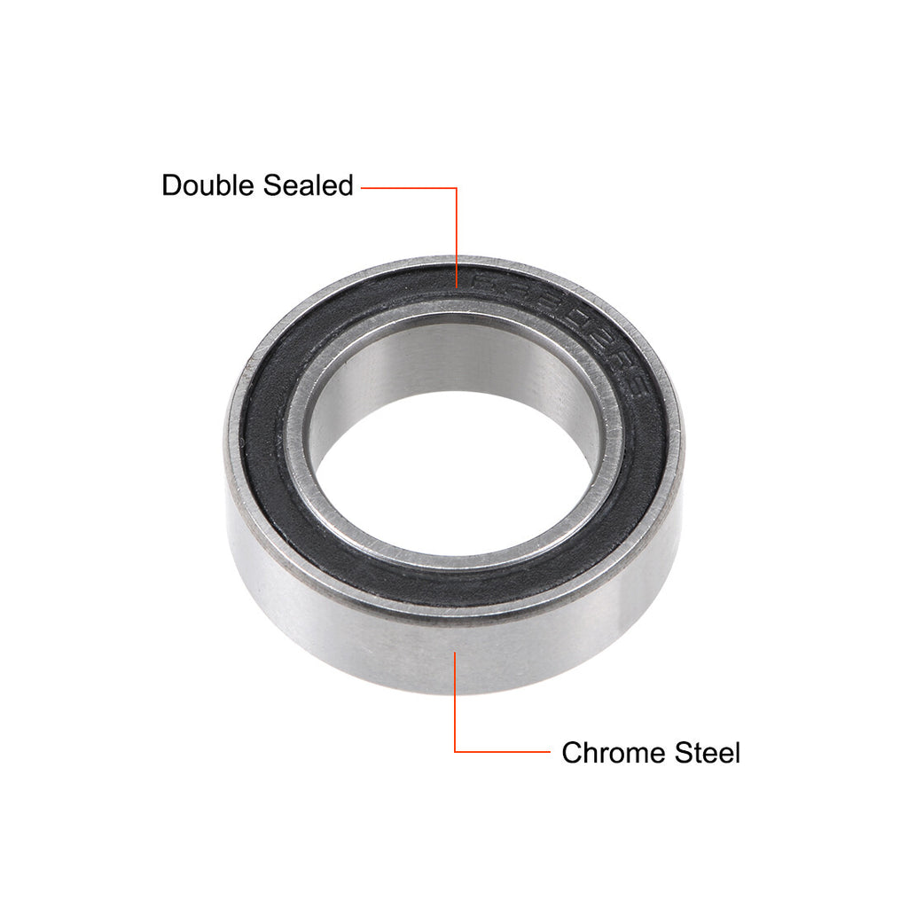 63802-2RS Deep Groove Ball Bearing 15x24x7mm Double Sealed Chrome Steel Bearings