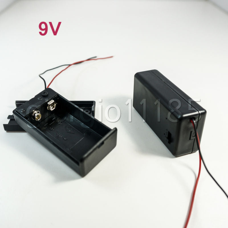 AU Stock5x 9V PP3 Battery Holder Box DC Case With Wire Lead ON/OFF Switch Cover