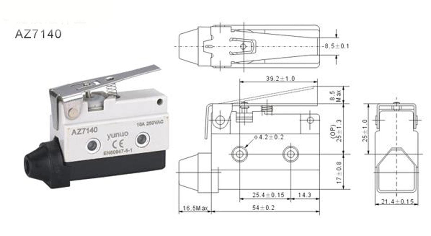 US Stock Waterproof Limit Micro Switch 10A 125VAC 250VAC TZ-7140