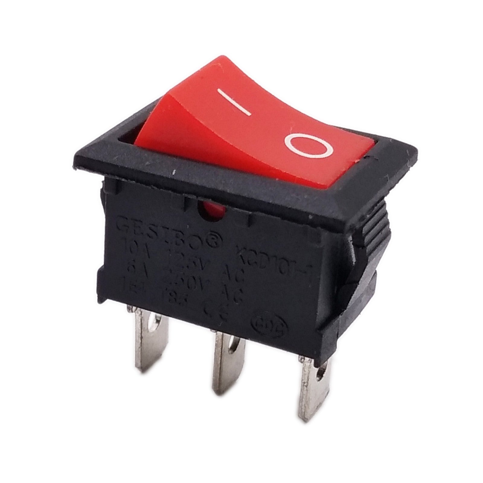 US Stock 20pcs KCD1-102 Mini Rocker Red 10A 3 Pin SPST ON-OFF Switch 15 x 21mm