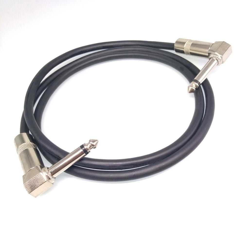 US Stock 2pcs 3ft 1/4 to 1/4 Right Angle Pro Audio Sound Speaker Wire Cable Cord