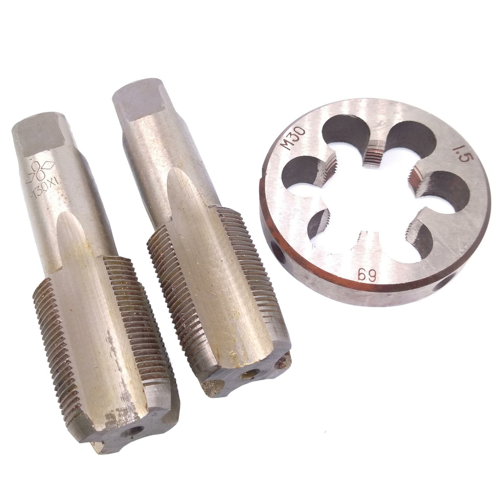 AU Stock HSS M30x1.5mm Taper & Plug Tap & M30x1.5mm Die Metric Thread Right Hand