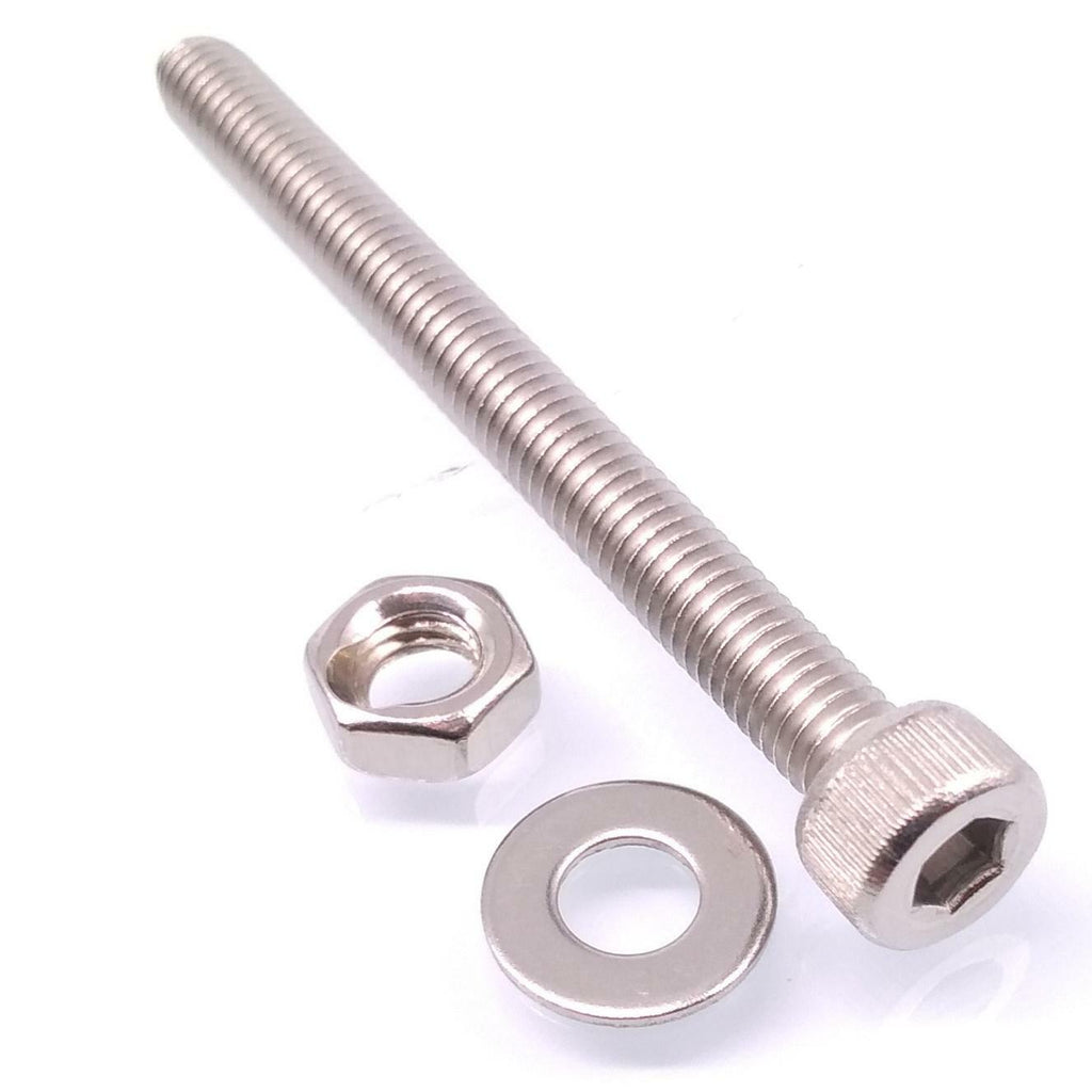 50x M4 x 45mm Socket Head Cap Screws Stainless Steel Allen Socket Nuts Washers