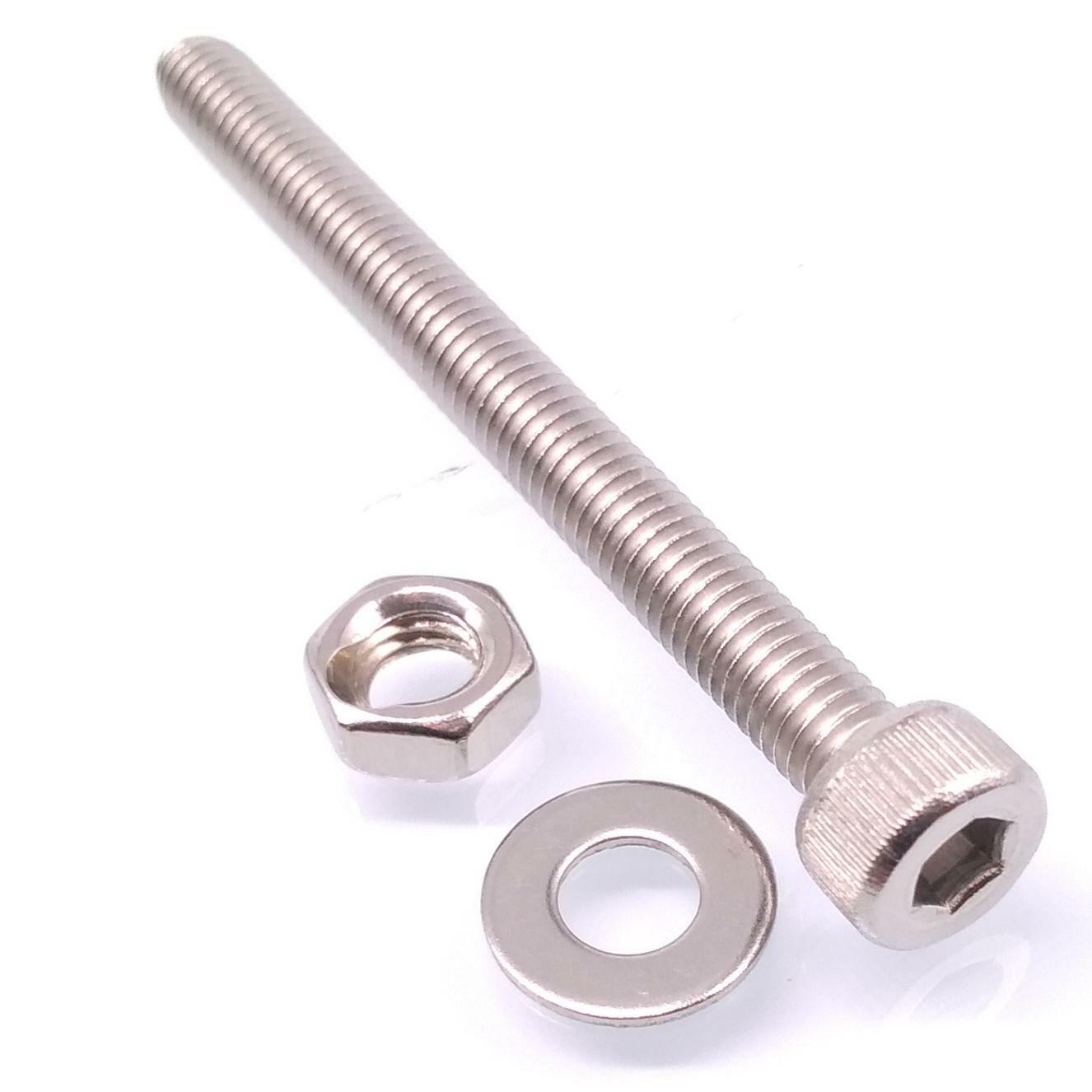50x M4 x 45mm Socket Head Cap Screws Stainless Steel Allen Socket Nuts Washers