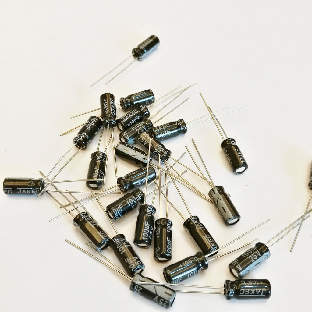50pcs Electrolytic Capacitors 100uF 100mfd 25V +105℃ Radial 5 x 11mm