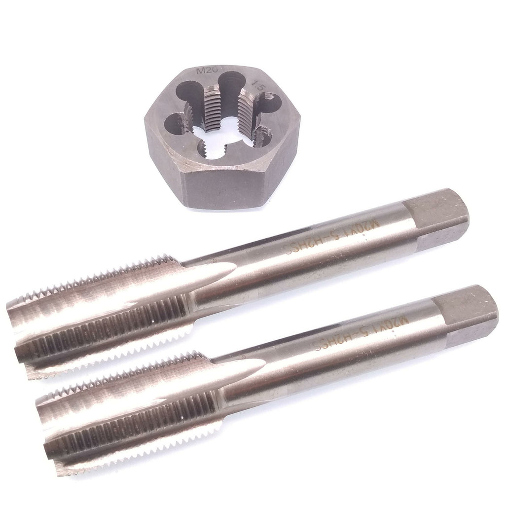 HSS M20 x 1.5mm Taper & Plug Tap & 20x1.5mm Hexagon Die Metric Thread Right Hand