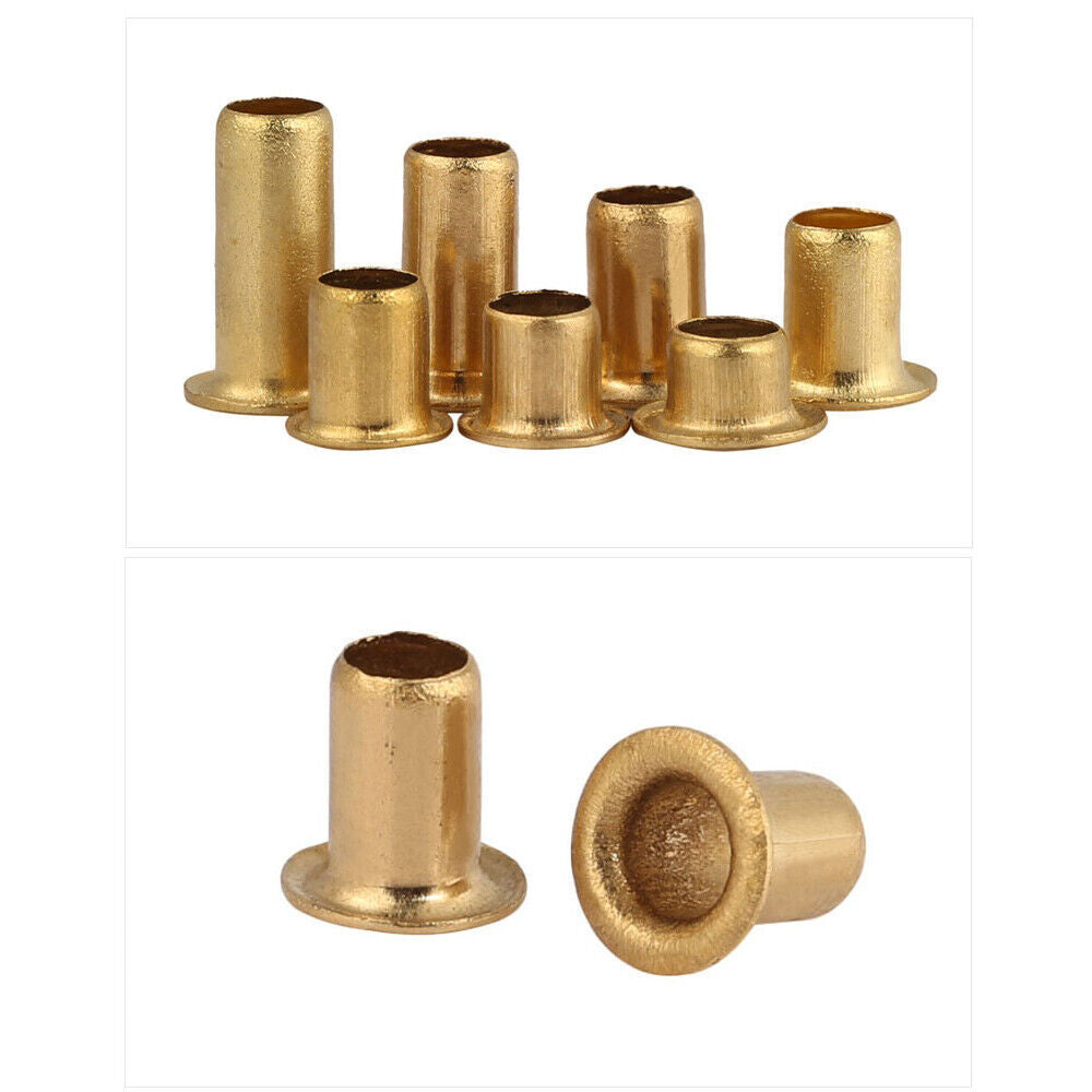 US Stock 100Pcs M0.9 x2.5mm Brass Hollow Tubular Rivets Eyelet DIY