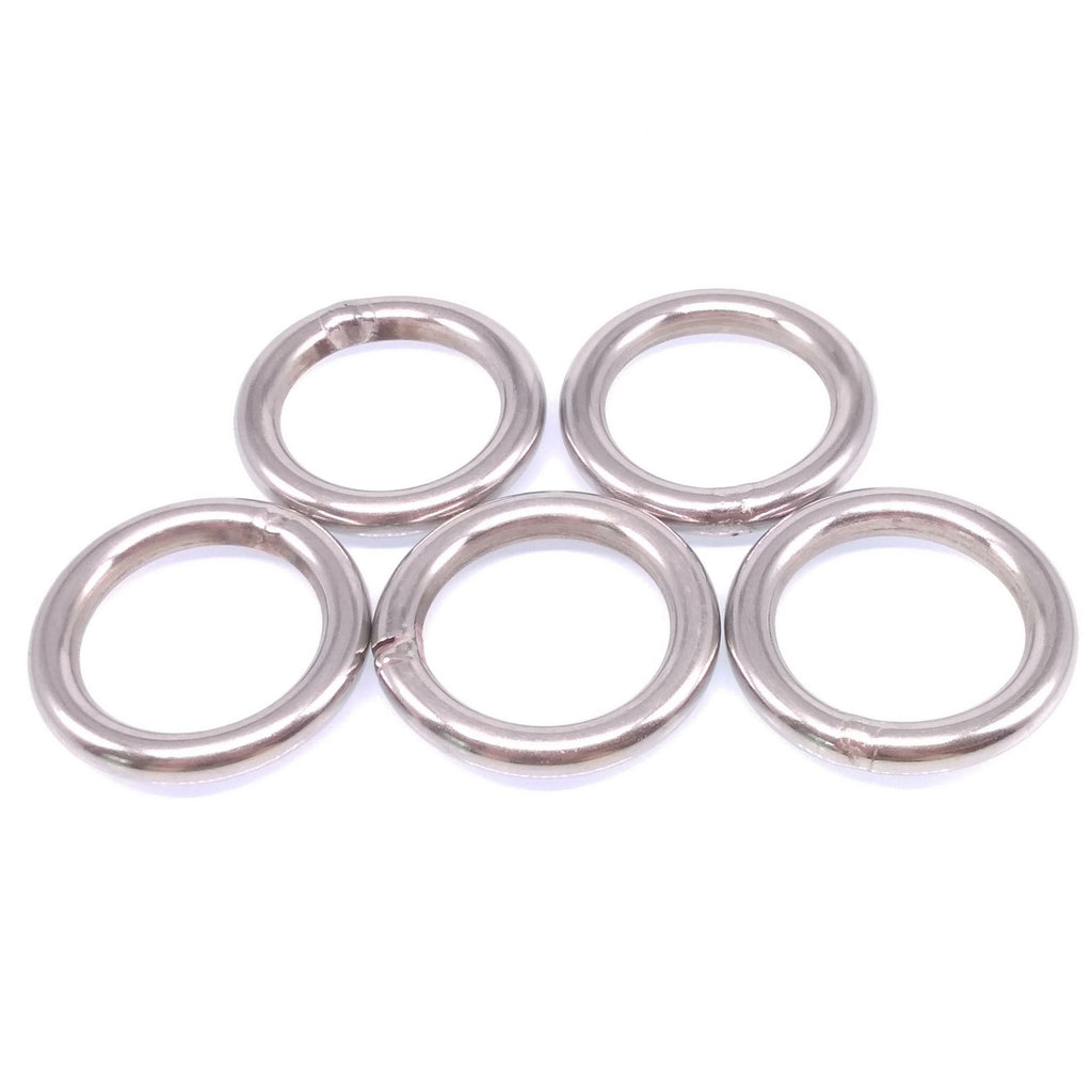 5pcs 304 Stainless Steel Seamless Metal O Ring Welded Round OD 40mm Wire Dia 6