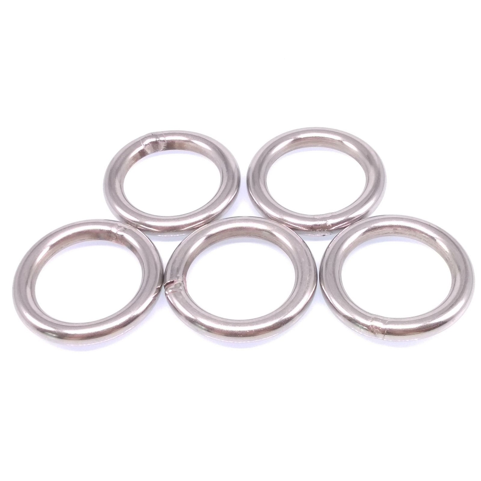 5pcs 304 Stainless Steel Seamless Metal O Ring Welded Round OD 40mm Wire Dia 6