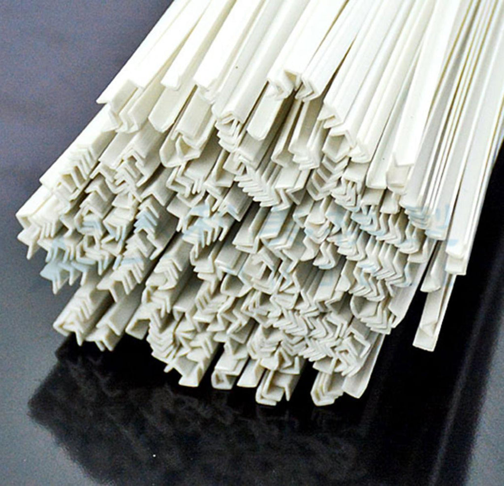 20pcs 3 x 3 x 250mm ABS Styrene Plastic L Shape Right Angle Bars White