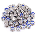 200x M6 x 1.00mm Self-Locking Nylon Insert Hex Nuts Stainless Steel