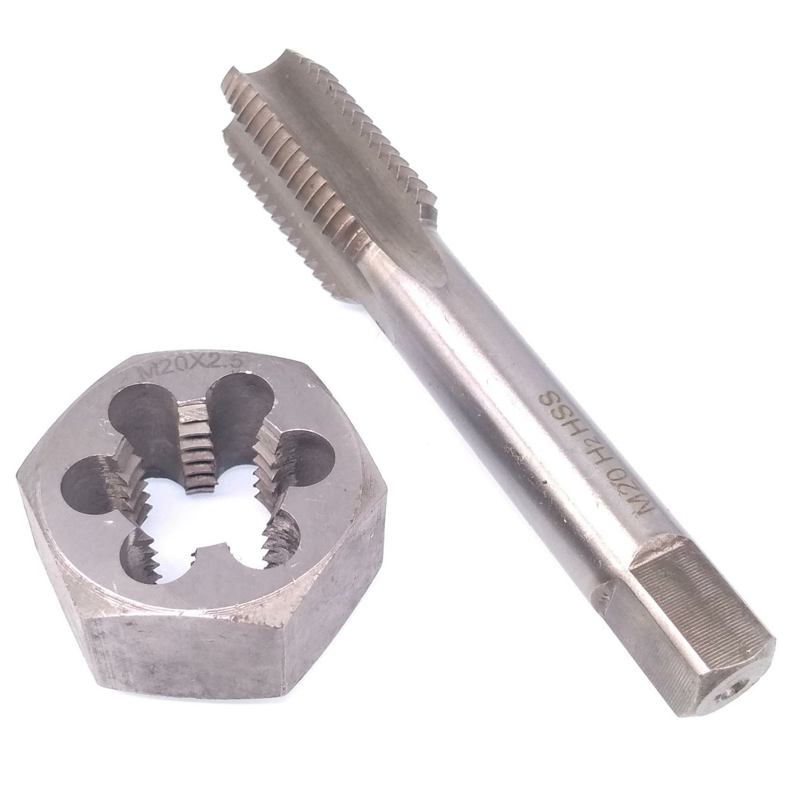 US Stock HSS M20 x 2mm Tap & 20x2.0mm Hexagon Die Metric Thread Right Hand Set