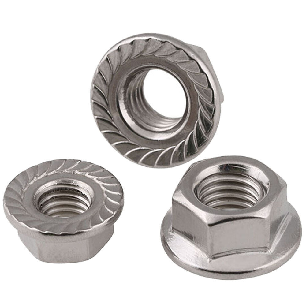 5pcs M8 x1mm Fine Thread A2 304 Stainless Steel Hexagon Flange Hex Lock Nuts