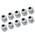 US Stock 10pcs PG13.5 White Waterproof Cable Gland Connector Cable Range 6-12mm