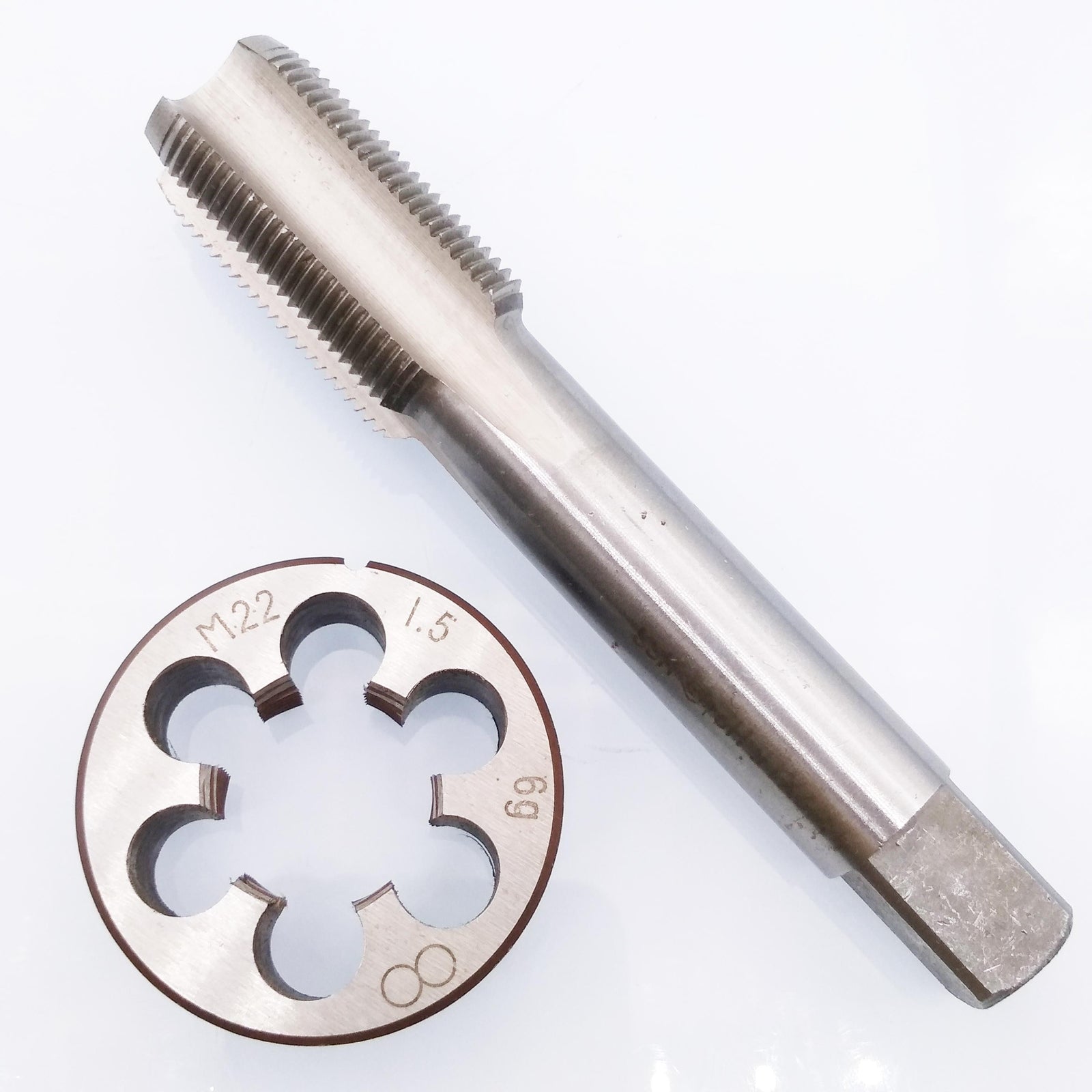 US Stock HSS M22 x 1.5mm Tap & M22 x 1.5mm Die Metric Thread Right Hand