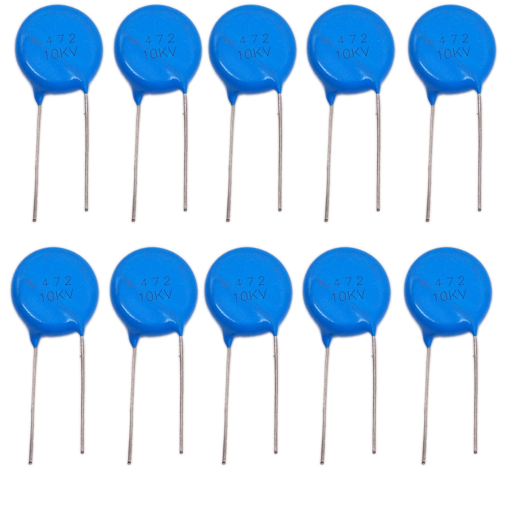 US Stock 10pcs Ceramic Disc Capacitors 4700pf 4.7nf 0.0047uf 472 10000V 10KV