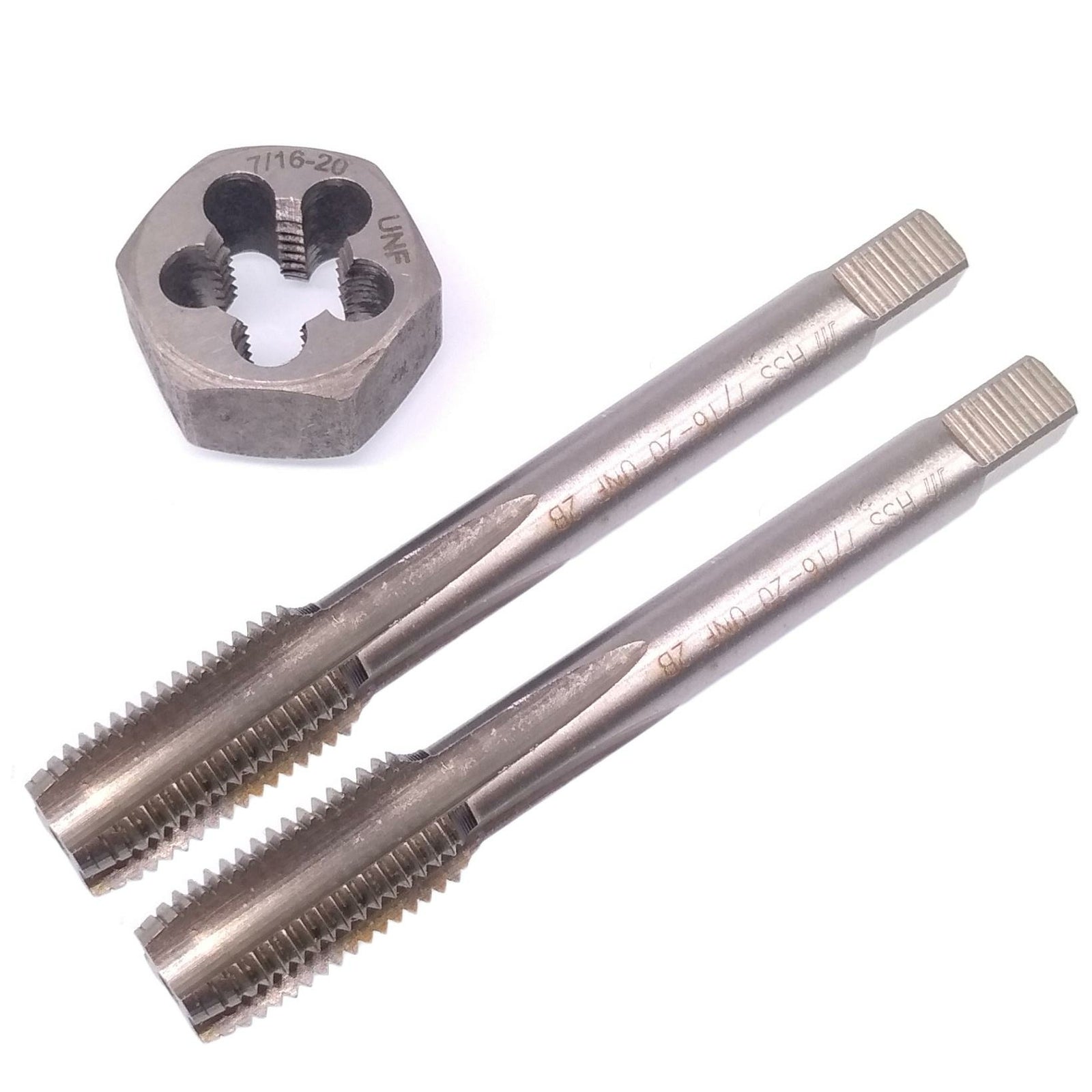 HSS 7/16-20 Taper & Plug Tap & 7/16-20 Hexagon Die Thread Right Hand Set