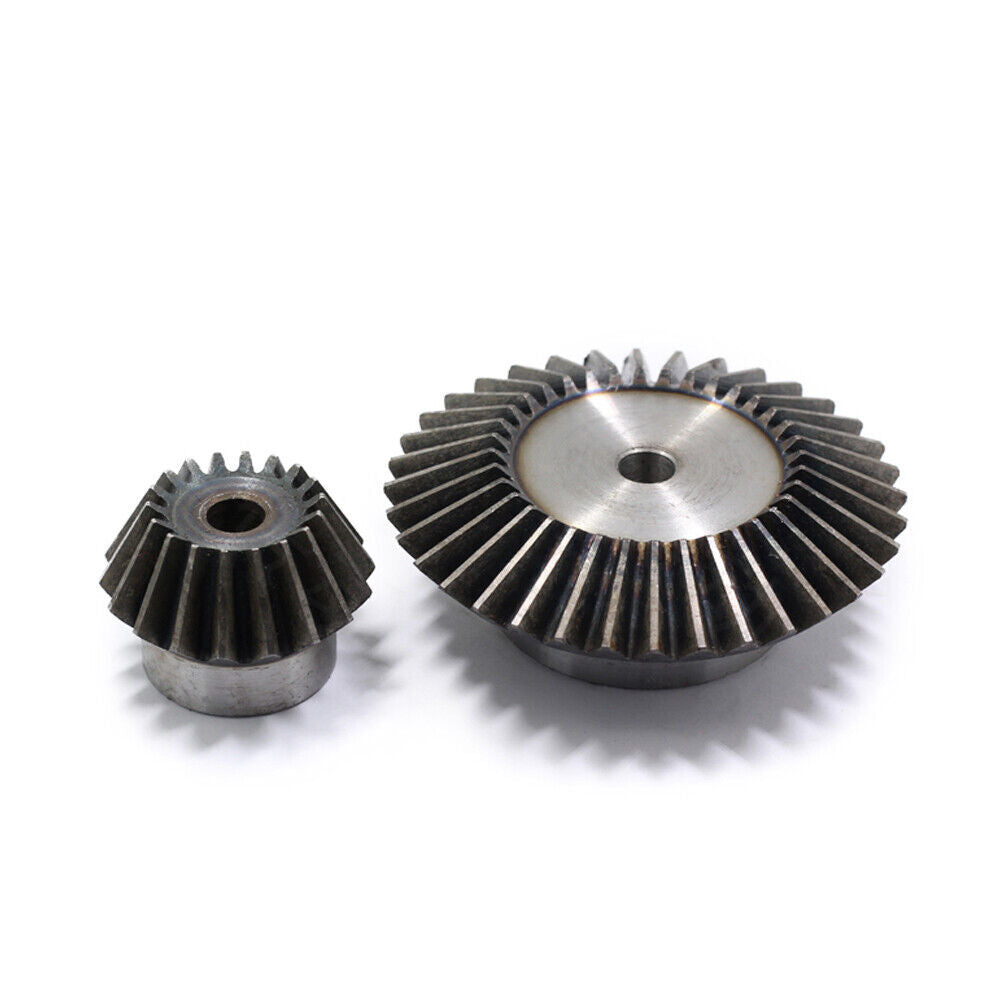 1 Pair 1.5 Modulus 1:2 Pairing Bevel Gears Combination 90° 20T + 40T C45 Steel