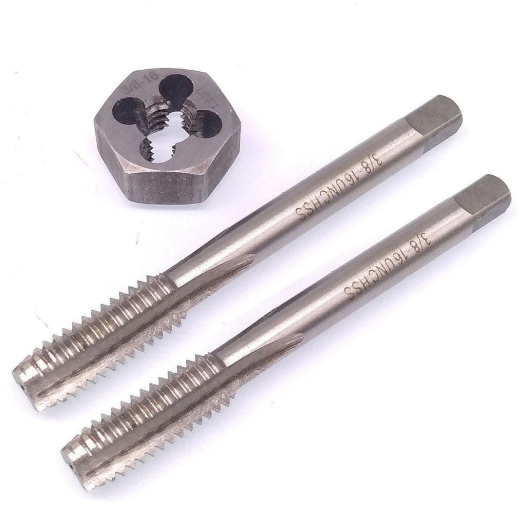 HSS 3/8-16 Taper & Plug Tap & 3/8-16 Hexagon Die Thread Right Hand Set