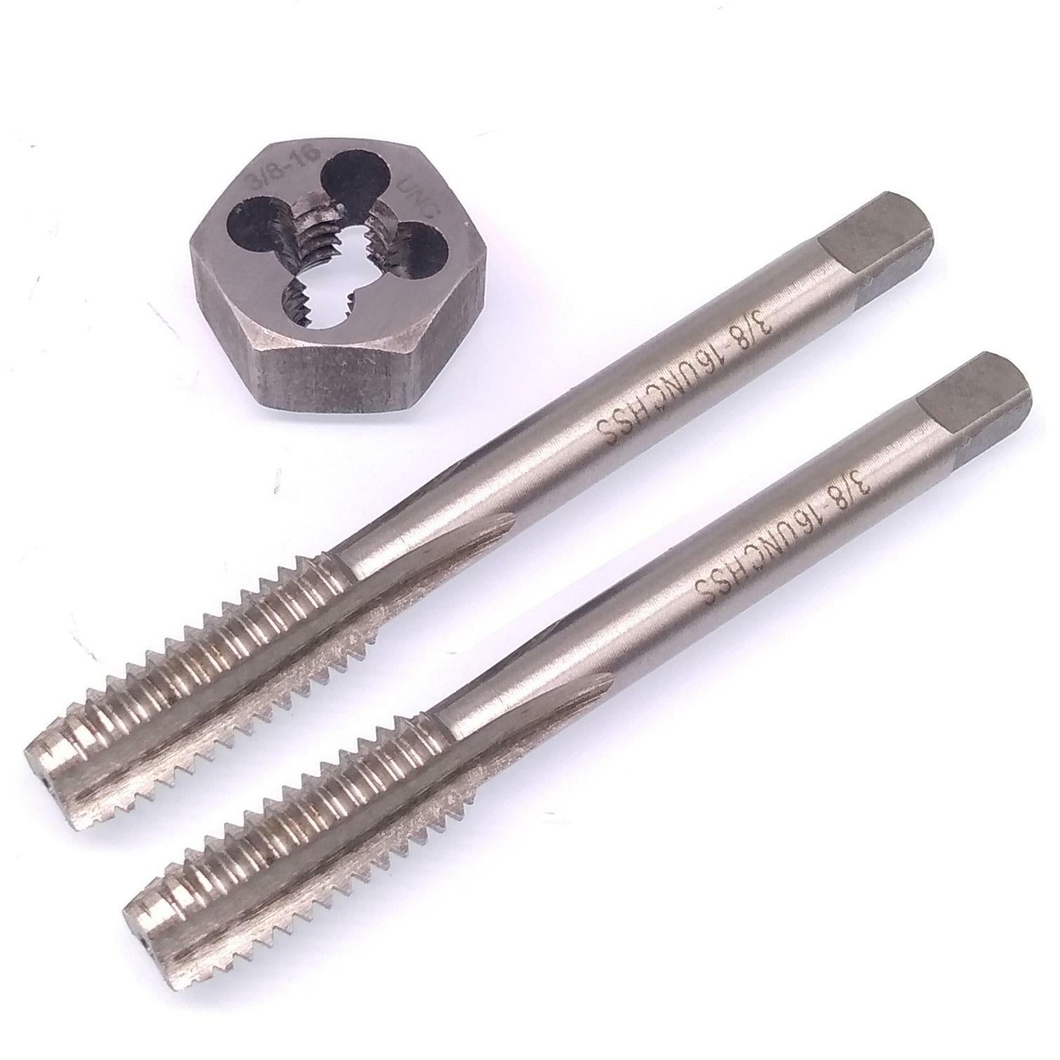 HSS 3/8-16 Taper & Plug Tap & 3/8-16 Hexagon Die Thread Right Hand Set