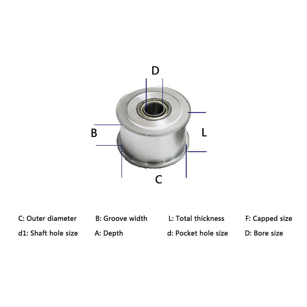 8M Timing Belt Pulleys Idler Pulleys 10mm Bore 0T for CNC 3D Printer