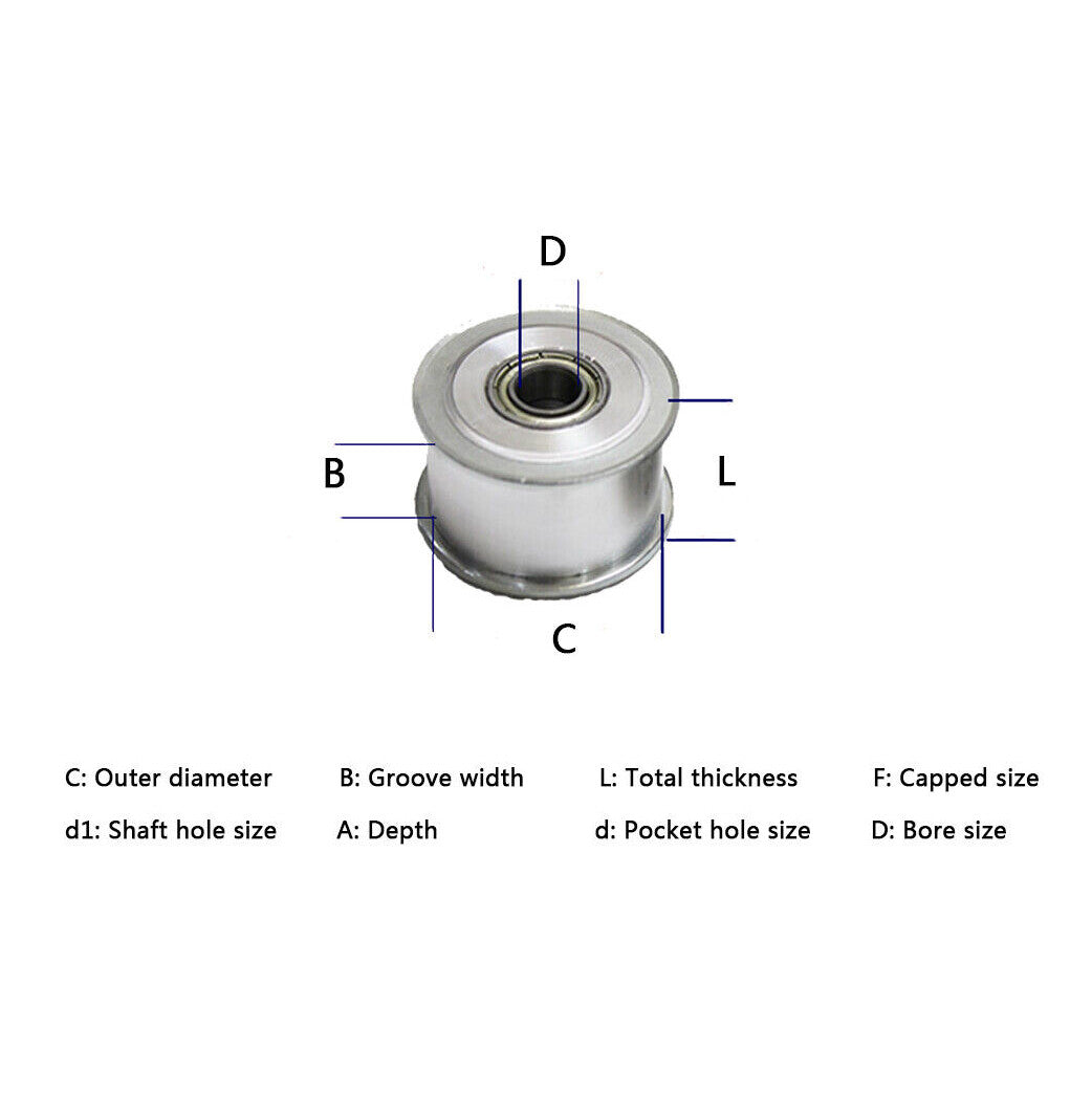 8M Timing Belt Pulleys Idler Pulleys 10mm Bore 0T for CNC 3D Printer