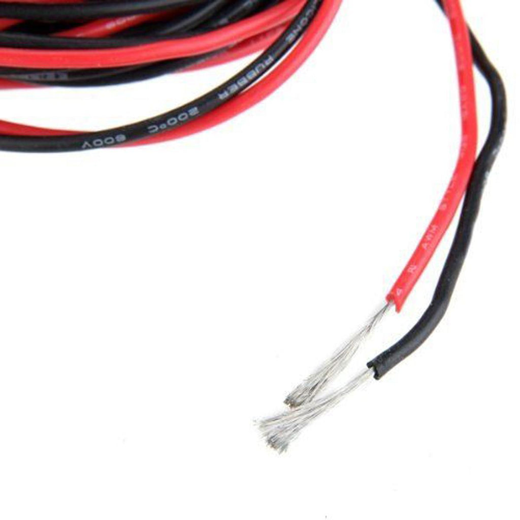 US Stock 2pcs 20 Feet 22 AWG Silicone Rubber Wire Cable Red Black Flexible