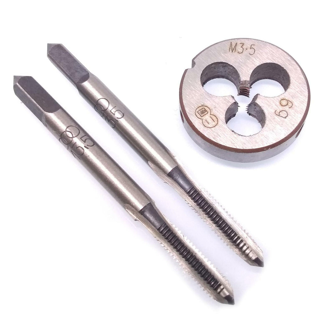 HSS M3.5 x 0.6mm Taper & Plug Tap & M3.5 x 0.6mm Die Metric Thread Right Hand