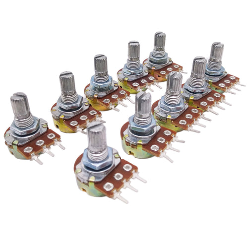 10x 10K ohm Linear Taper Rotary Potentiometer ON OFF Switch B10K 15mm