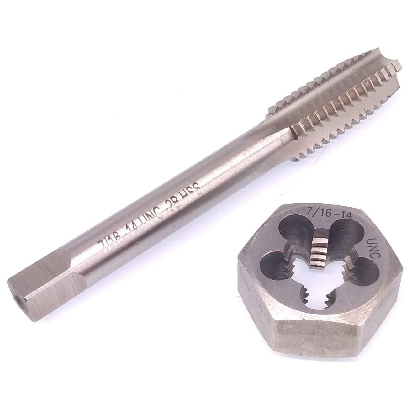 US Stock HSS 7/16-14 Tap & 7/16-14 Hexagon Die Thread Right Hand Set