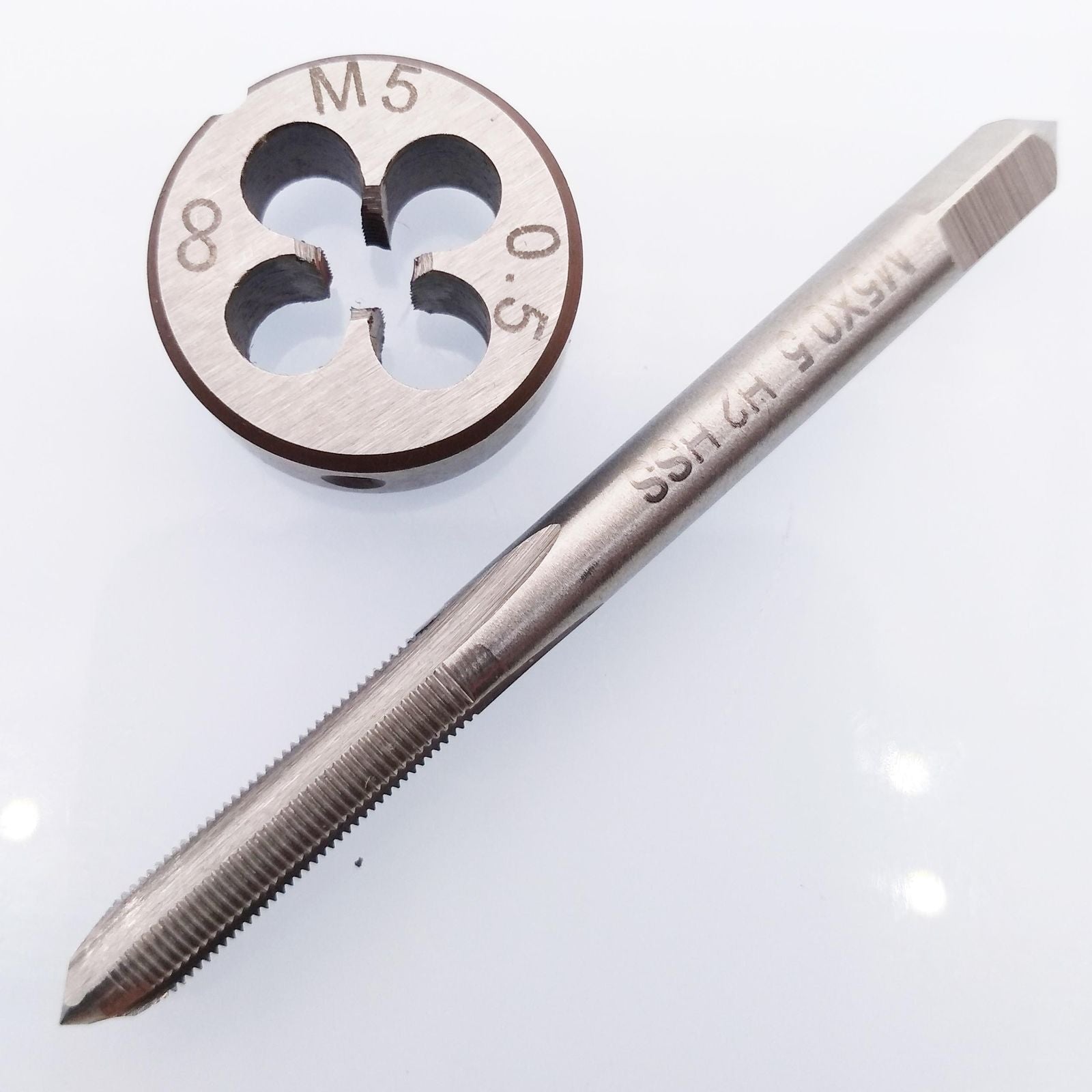 HSS M5 x 0.5mm Tap & M5 x 0.5mm Die Metric Thread Right Hand