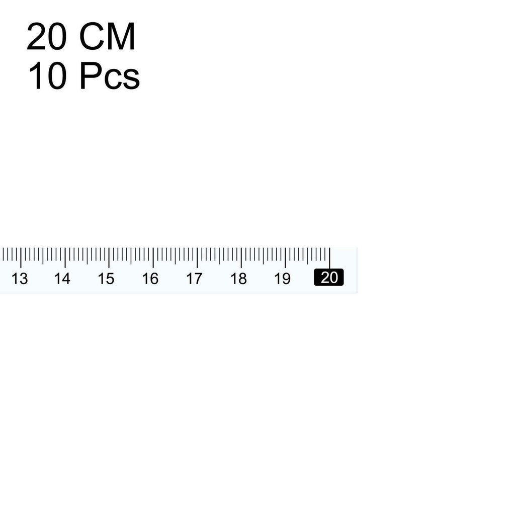 10Pcs Adhesive Tape Measure 20cm Left to Right Sticky Workbench Ruler (White)