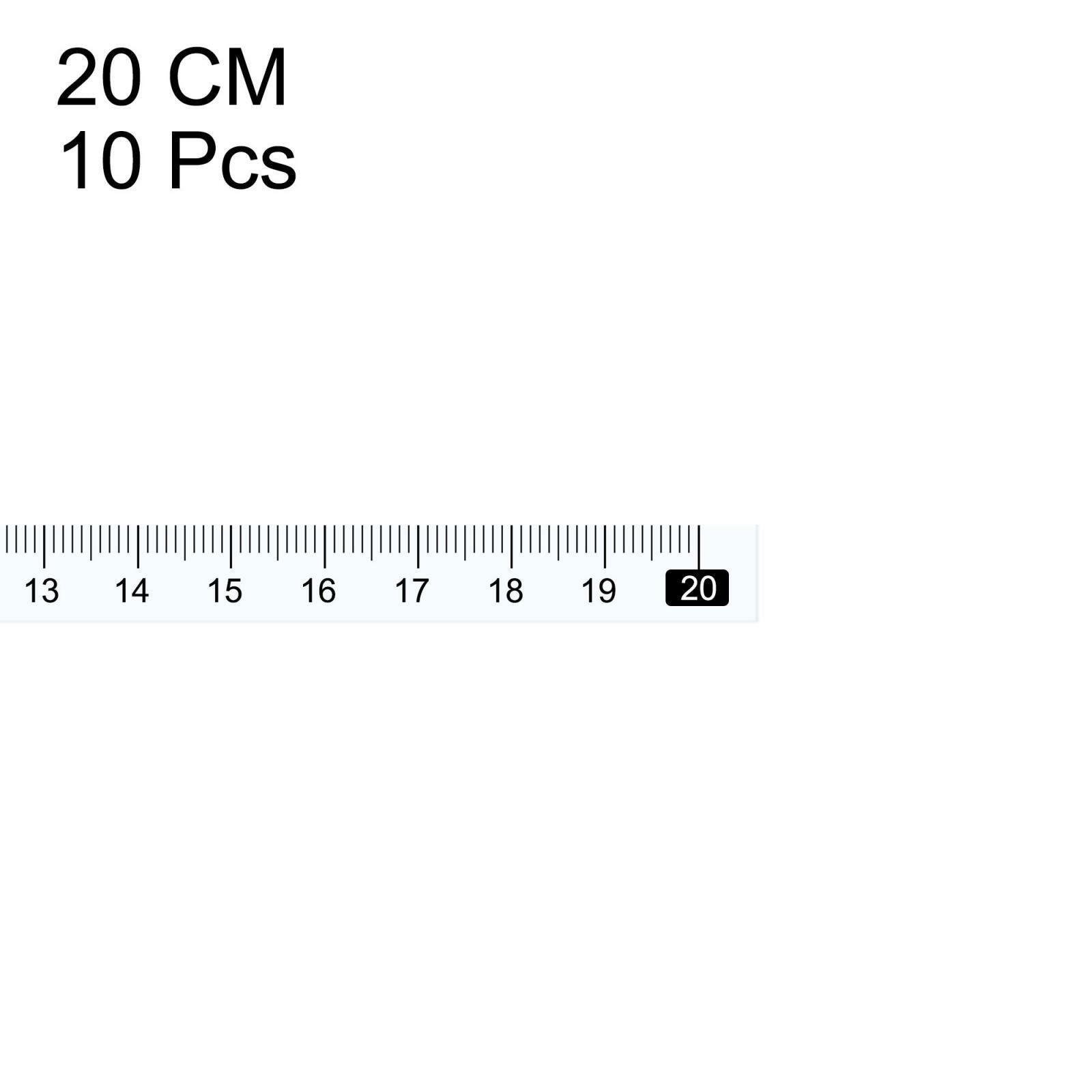 10Pcs Adhesive Tape Measure 20cm Left to Right Sticky Workbench Ruler (White)
