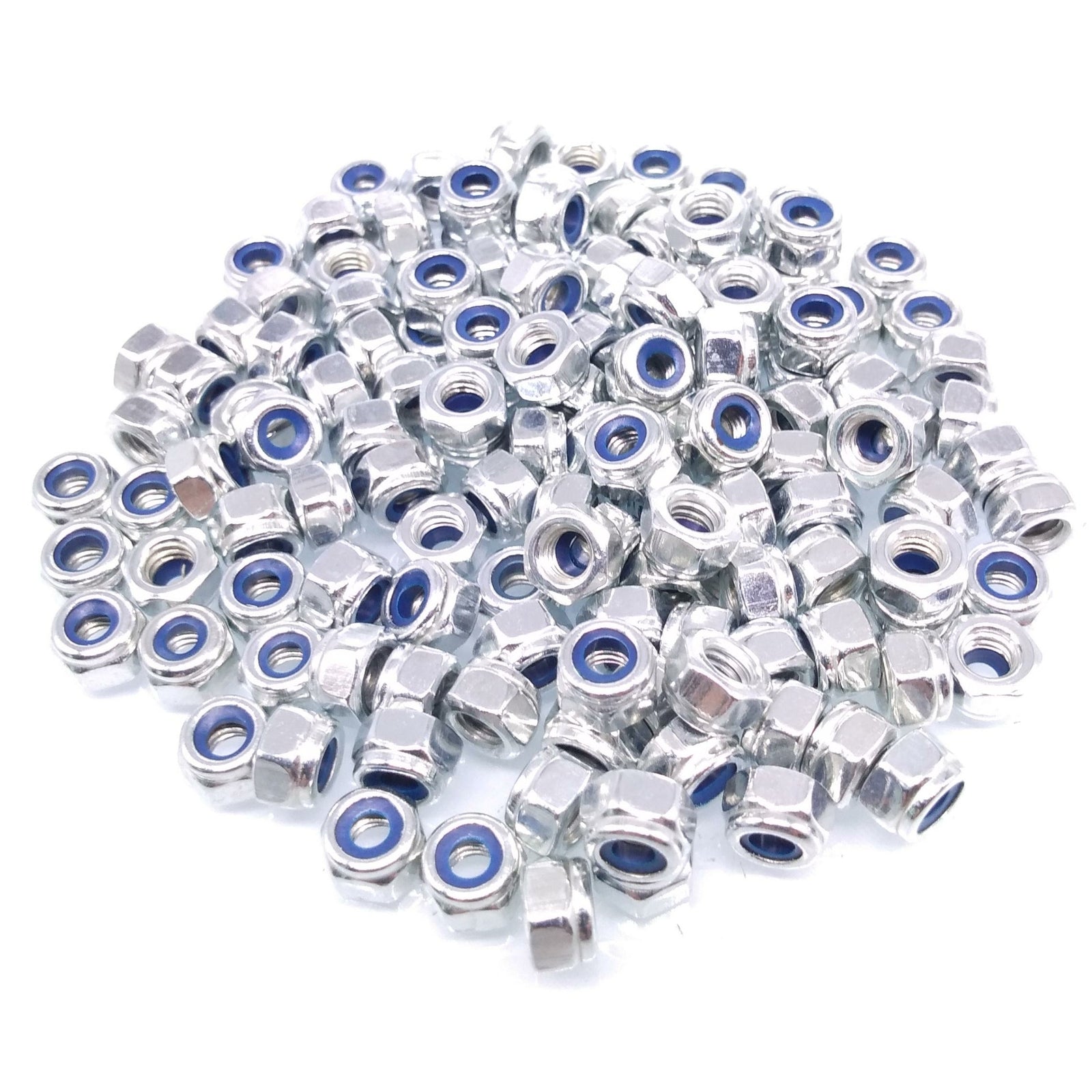 500x M4 x 0.7mm Self-Locking Nylon Insert Hex Nuts Zinc plated Carbon Steel
