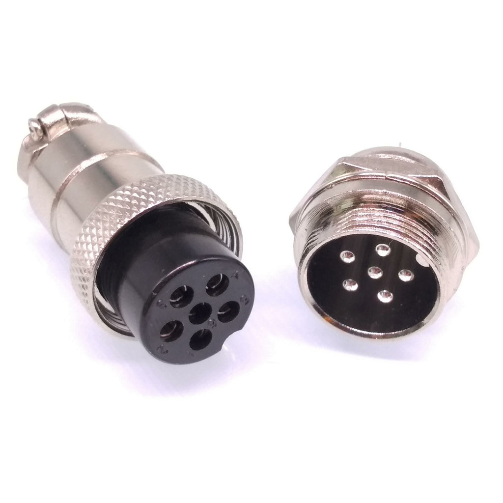 1Set GX20 6Pin 20mm Panel Mounting Metal Aviation Connector Plug + Socket