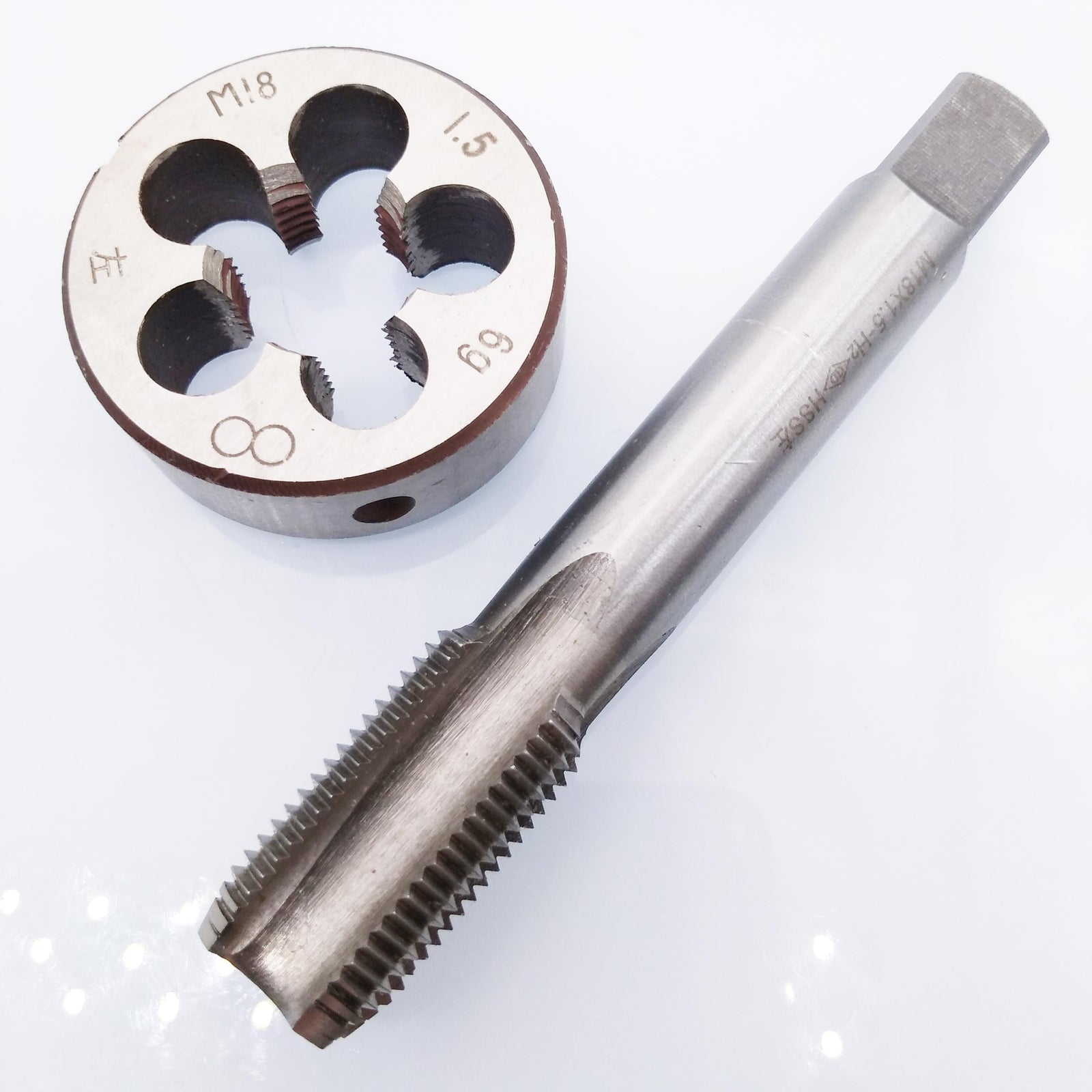 US Stock HSS M18 x 1.5mm Tap & M18 x 1.5mm Die Metric Thread Left Hand