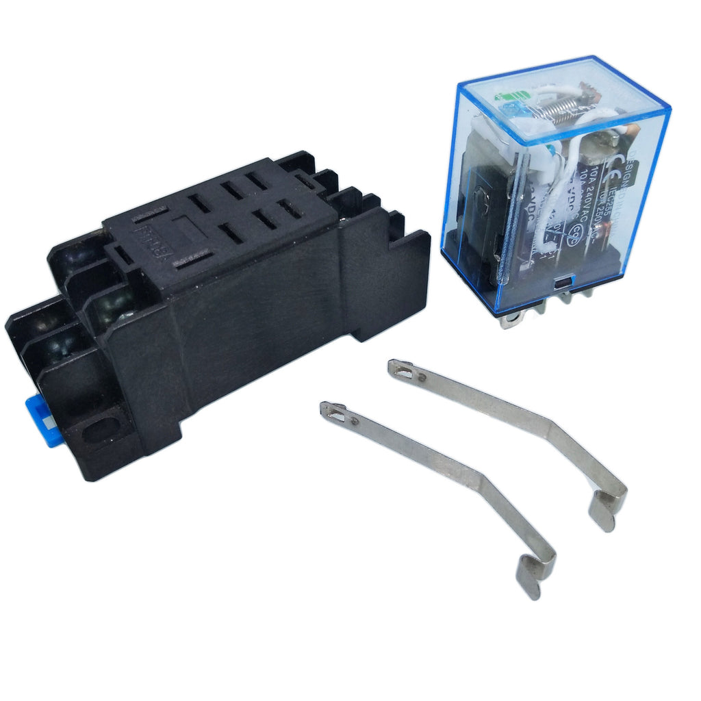 US Stock LY2NJ HH62P-L JQX-13F Relay 12V DC Coil 10A & PTF08A Socket Base