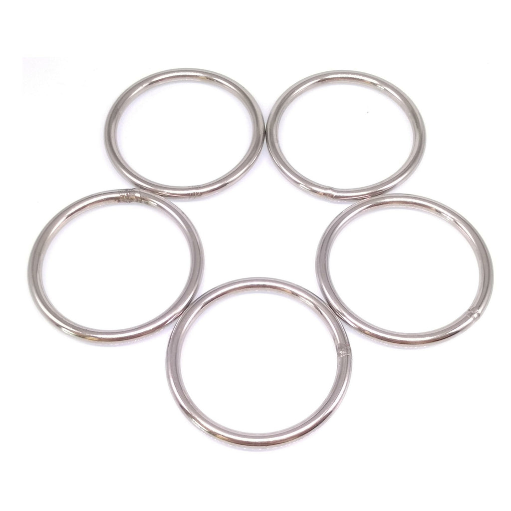 5pcs 304 Stainless Steel Seamless Metal O Ring Welded Round OD 60mm Wire Dia 5