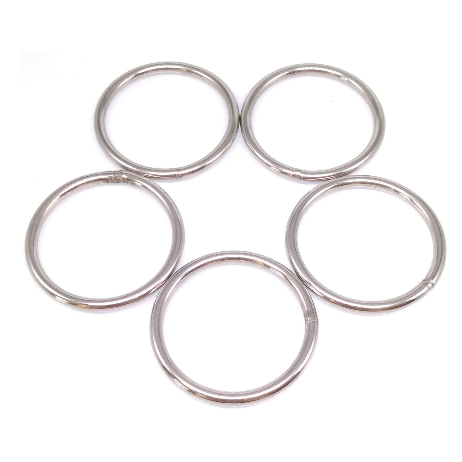 5pcs 304 Stainless Steel Seamless Metal O Ring Welded Round OD 60mm Wire Dia 5