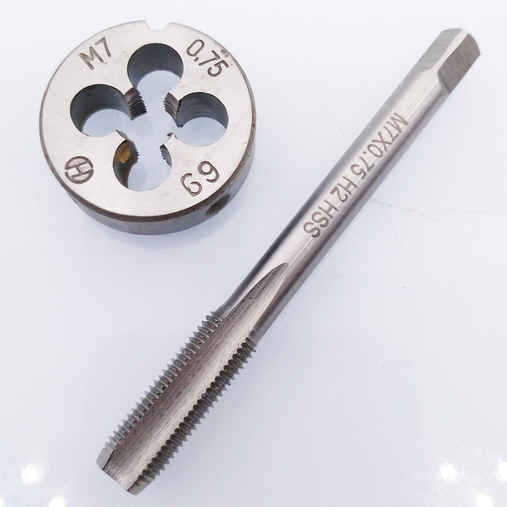 US Stock HSS M7 x 0.75mm Tap & M7 x 0.75mm Die Metric Thread Right Hand