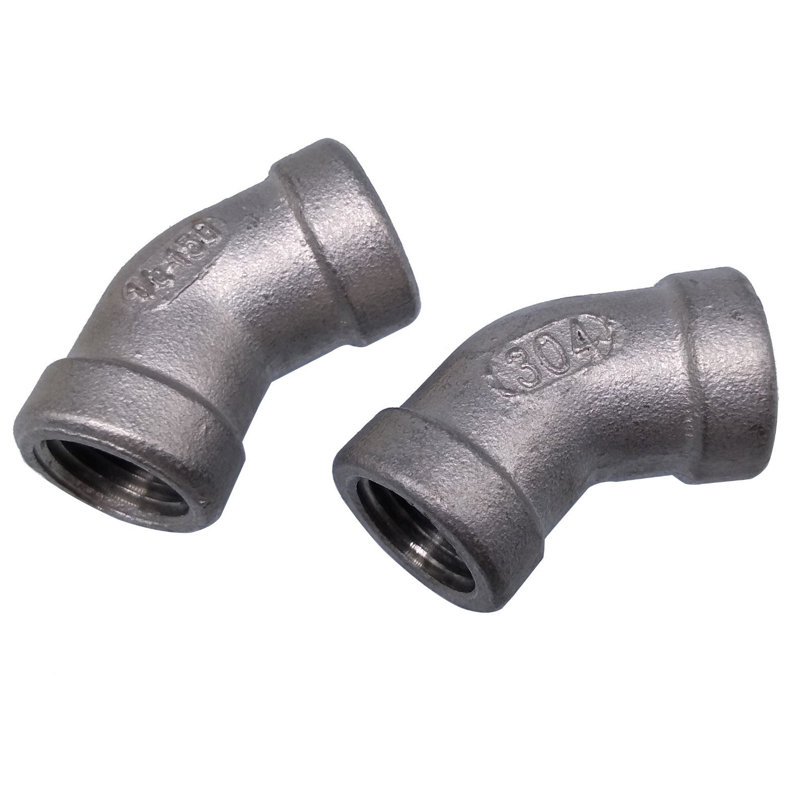 US Stock 2x 1/4" Elbow 45 Degree Angled 304 SS Female Threaded Pipe Fitting NPT